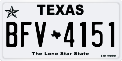 TX license plate BFV4151