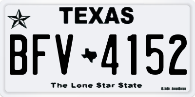 TX license plate BFV4152