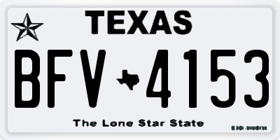 TX license plate BFV4153