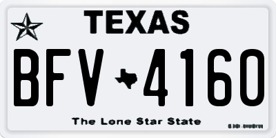 TX license plate BFV4160
