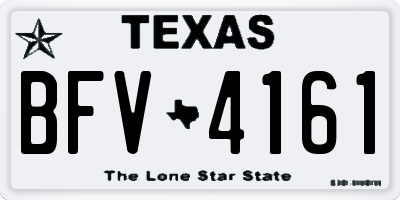 TX license plate BFV4161