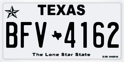 TX license plate BFV4162