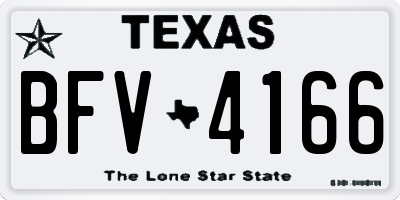 TX license plate BFV4166