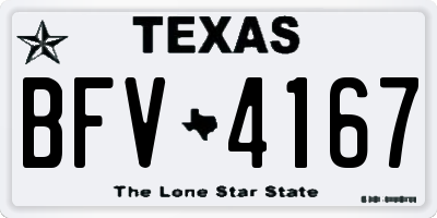 TX license plate BFV4167