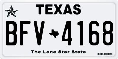 TX license plate BFV4168