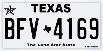 TX license plate BFV4169