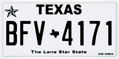 TX license plate BFV4171