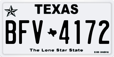 TX license plate BFV4172