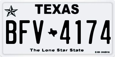 TX license plate BFV4174