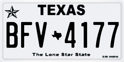 TX license plate BFV4177