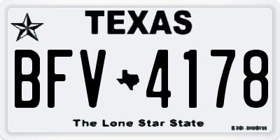 TX license plate BFV4178