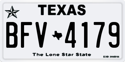 TX license plate BFV4179
