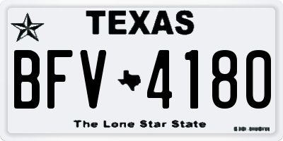 TX license plate BFV4180