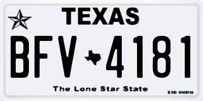 TX license plate BFV4181