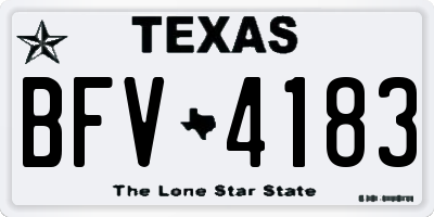 TX license plate BFV4183