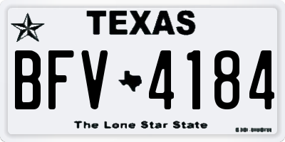 TX license plate BFV4184