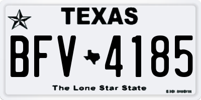 TX license plate BFV4185