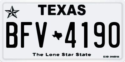 TX license plate BFV4190