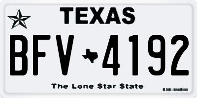 TX license plate BFV4192