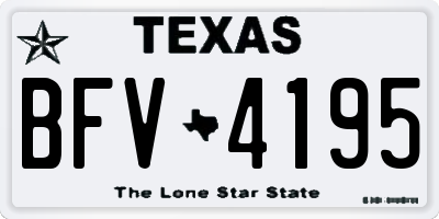 TX license plate BFV4195