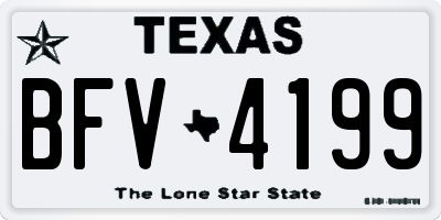 TX license plate BFV4199