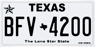 TX license plate BFV4200