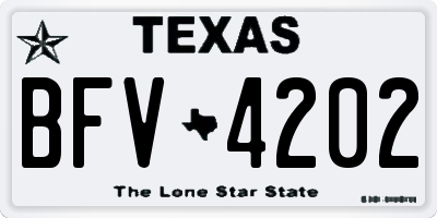 TX license plate BFV4202