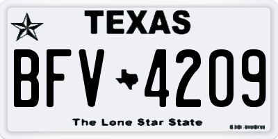 TX license plate BFV4209