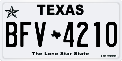 TX license plate BFV4210
