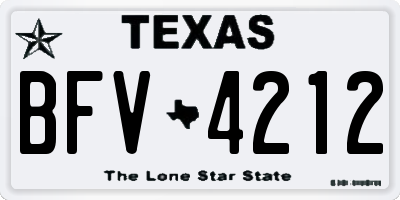 TX license plate BFV4212