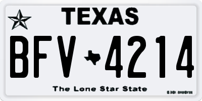 TX license plate BFV4214