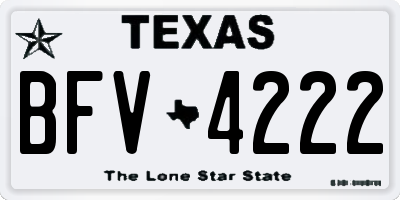 TX license plate BFV4222