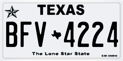 TX license plate BFV4224