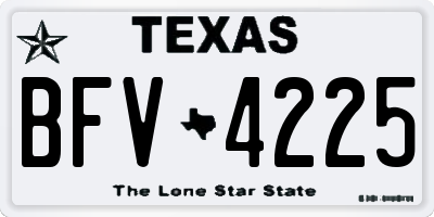 TX license plate BFV4225