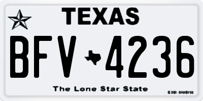 TX license plate BFV4236