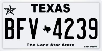 TX license plate BFV4239