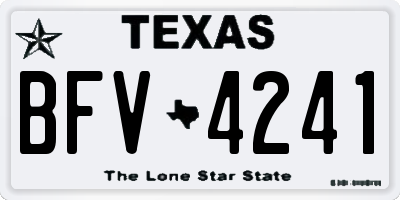 TX license plate BFV4241