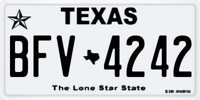 TX license plate BFV4242