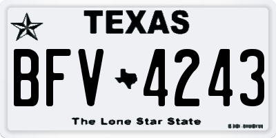 TX license plate BFV4243