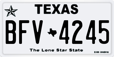 TX license plate BFV4245