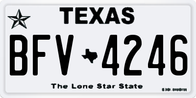 TX license plate BFV4246