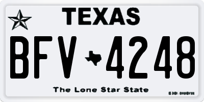 TX license plate BFV4248