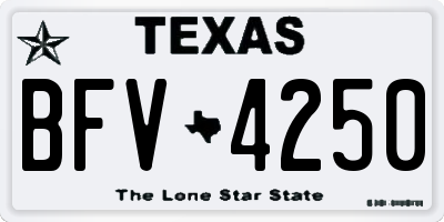 TX license plate BFV4250