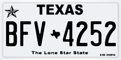 TX license plate BFV4252