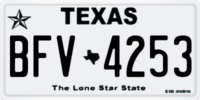 TX license plate BFV4253