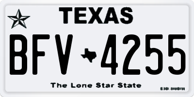 TX license plate BFV4255