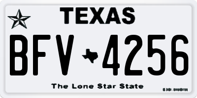TX license plate BFV4256