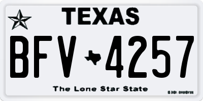 TX license plate BFV4257