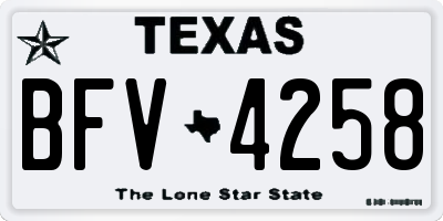 TX license plate BFV4258