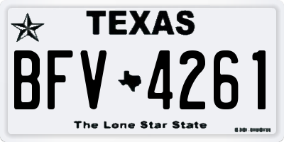 TX license plate BFV4261